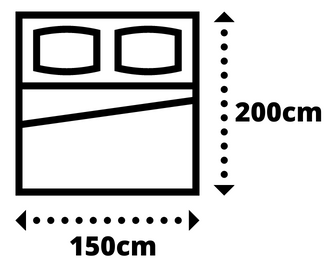 size of king size bed in cm 200cmx150cm
